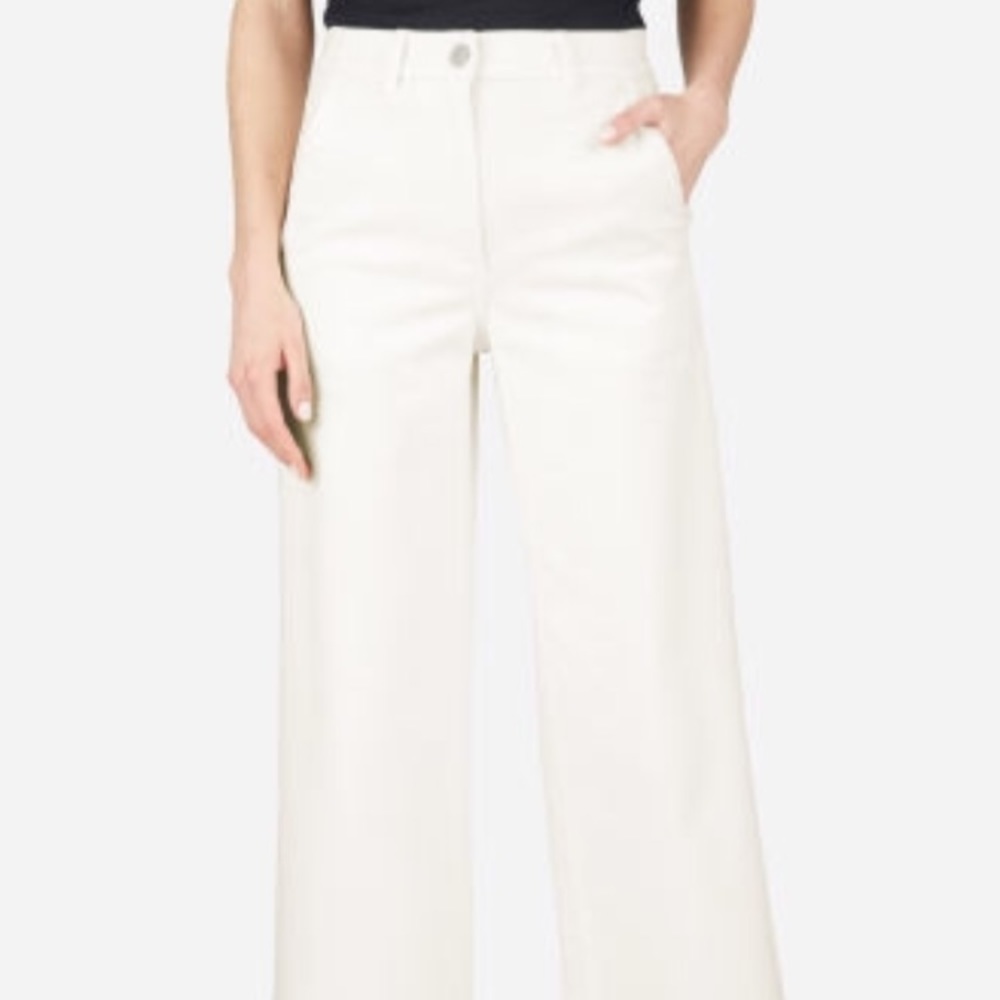 Everlane Wide leg crop pant In white size 4